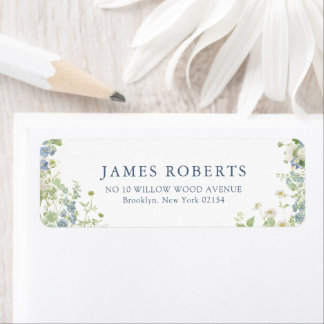 Spring Garden Floral Wedding Address Label