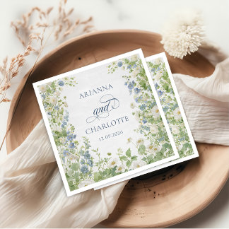 Spring Garden Floral Wedding Napkins