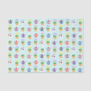 Spring Garden Flowers and Plants Pattern Tissue Paper