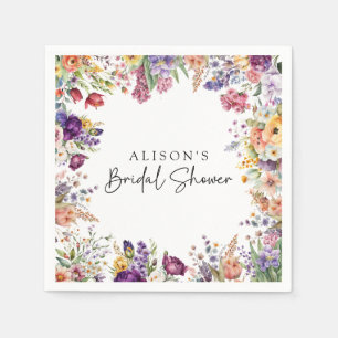Spring Garden Flowers Bridal Shower Napkin