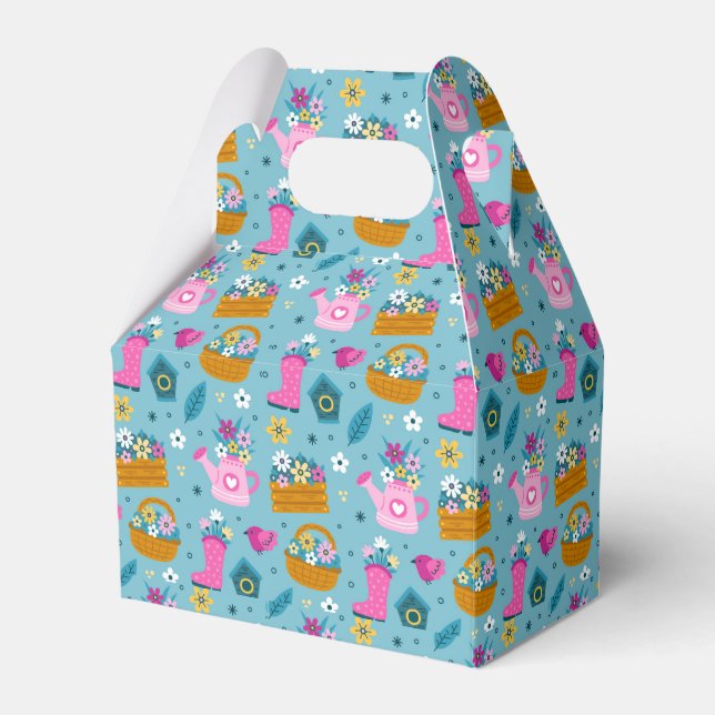 Spring Garden Flowers Favor Box (Front Side)