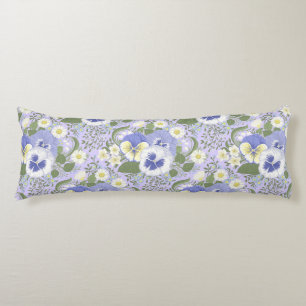 Spring Garden flowers on lavender Body Pillow