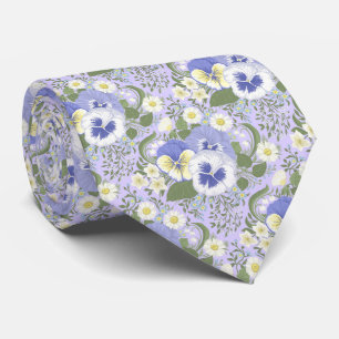 Spring Garden flowers on lavender Tie