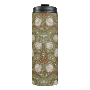 Spring Garden flowers on sage Thermal Tumbler