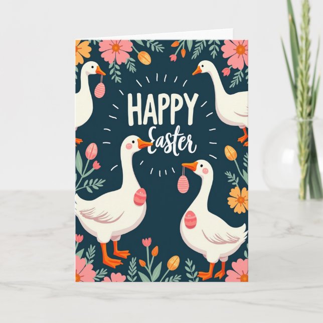 Spring Garden Fowl Celebration Card (Front)