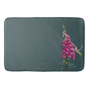 Spring Garden - Hummingbird blue/green Bath Mat