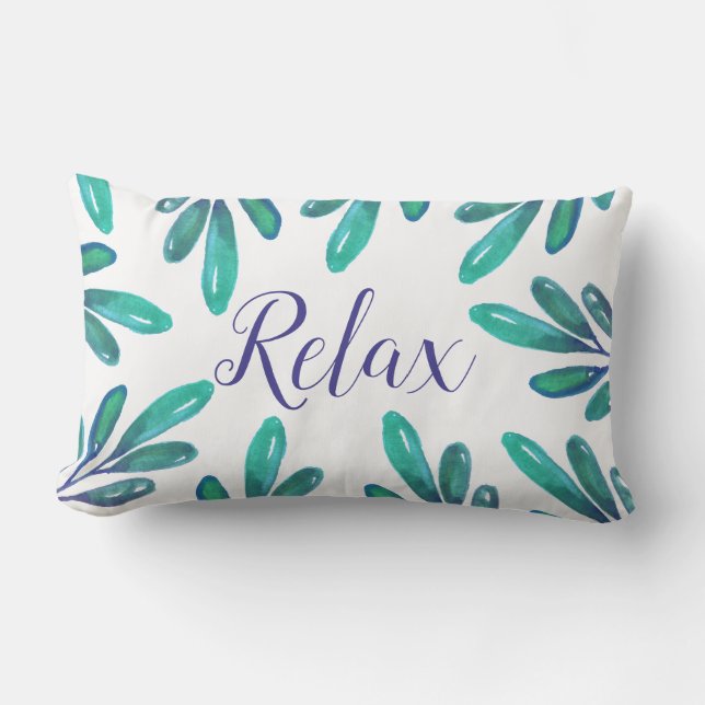 Spring Garden Leaves Relax Lumbar Pillow (Front)