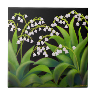 Spring Garden Lily of the Valley Flowers Tile