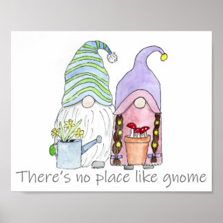 Spring Garden Mama and Papa Gnomes Poster