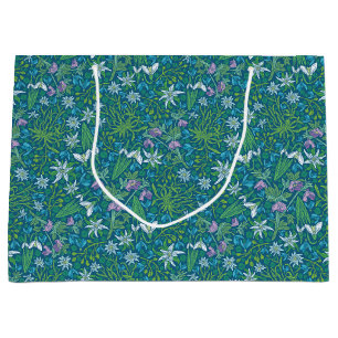 Spring Garden Mother's Day Blue Purple White Large Gift Bag