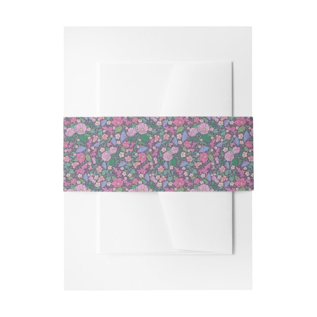 Spring Garden Mother's Day Poppies Japanese Fans Invitation Belly Band (Front Example)