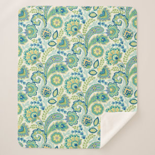 Spring Garden Paisley Sherpa Blanket