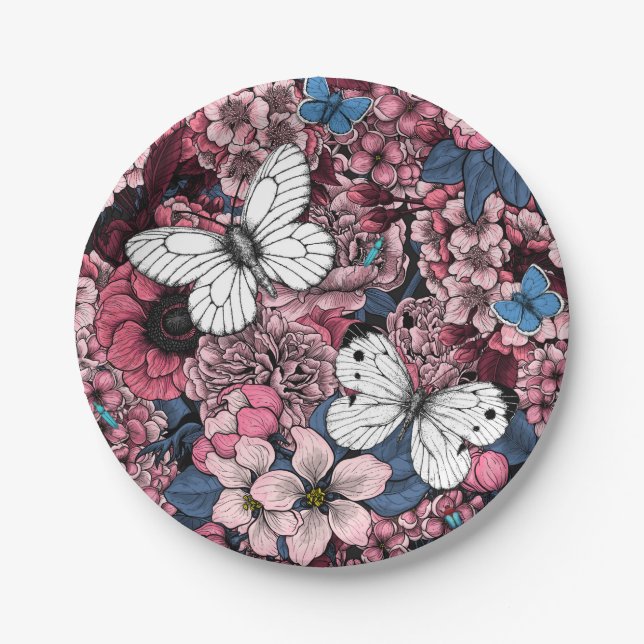 Spring garden paper plate (Front)