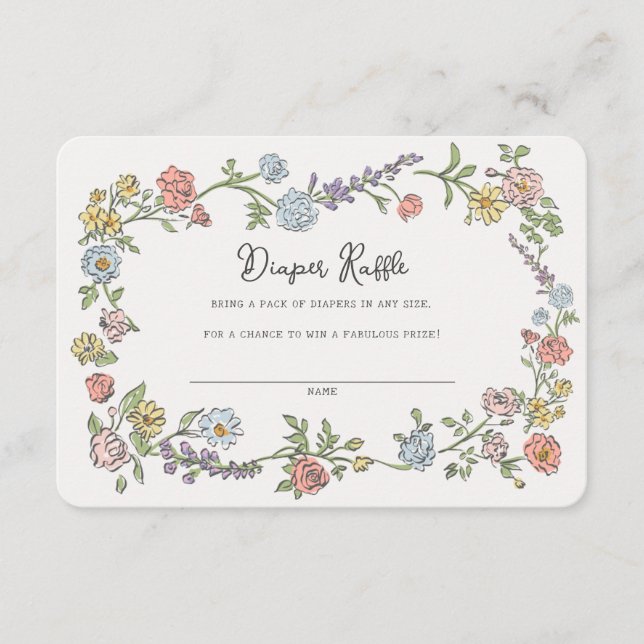 Spring Garden Party Diaper Raffle Baby Insert (Front)