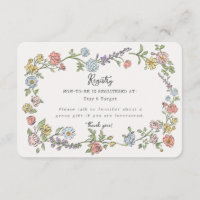 Spring Garden Party Floral Baby Registry Insert