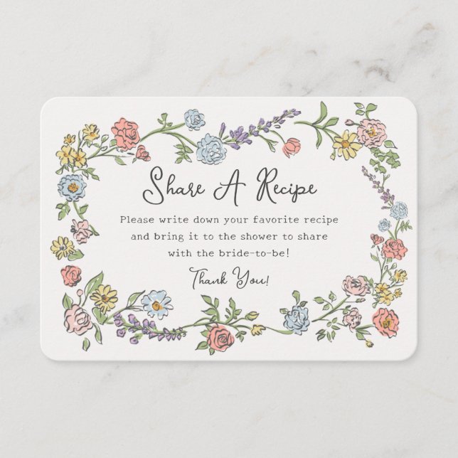 Spring Garden Party Floral Share A Recipe Insert (Front)