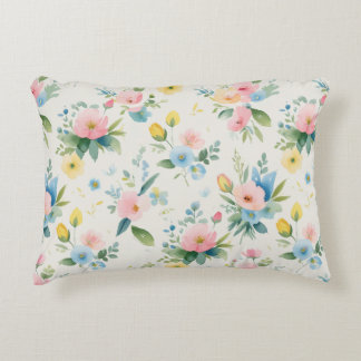 spring garden pastel florals accent pillow