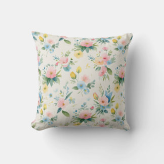 spring garden pastel florals throw pillow