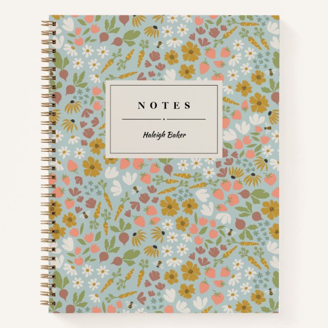 Spring Garden Personalized Notebook (Front)
