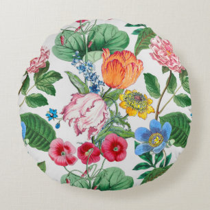 Spring garden round pillow