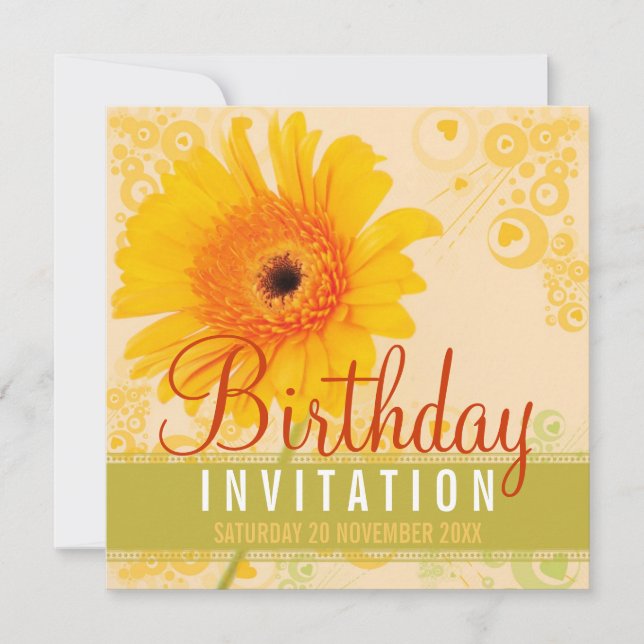 Spring Garden Sunshine Invitation de fête d'annive (Devant)
