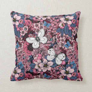 Spring garden throw pillow