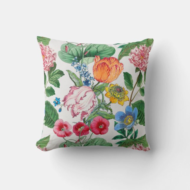 Spring garden throw pillow (Front)