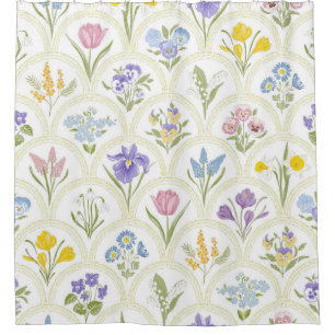 Spring Garden variety flowers in rainbow medallion