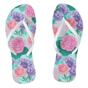 Spring garden watercolor 2 flip flops