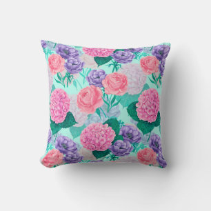 Spring garden watercolor 2 throw pillow