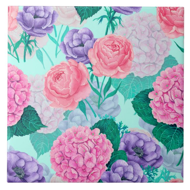 Spring garden watercolor 2 tile (Front)