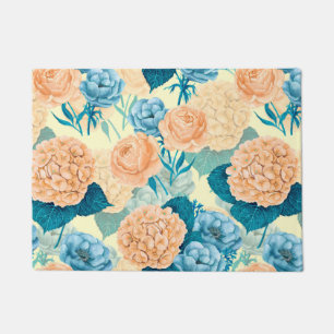 Spring garden watercolor doormat