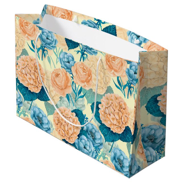 Spring garden watercolor large gift bag (Back Angled)