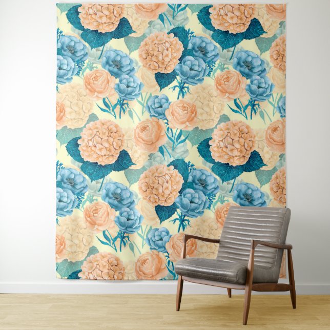 Spring garden watercolor tapestry (In Situ)