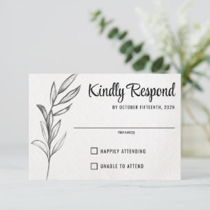Spring Garden Wedding RSVP Card