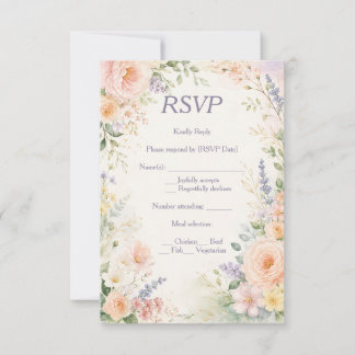 Spring Garden Wedding Save the Date RSVP Card