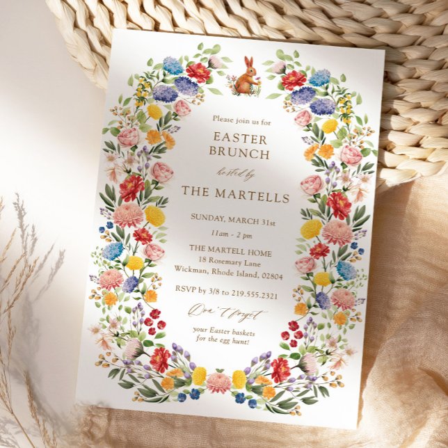 Spring Garden Wildflower Easter Brunch Invitation (Creator Uploaded)