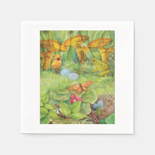 Spring Garden with Chick and Froggie Napkin