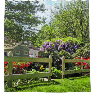 Spring Garden With Wisteria