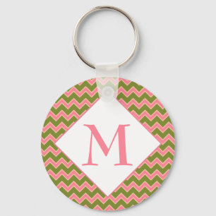 Spring Girl Chevron Keychain