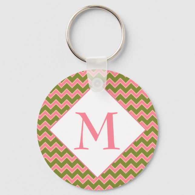 Spring Girl Chevron Keychain (Front)
