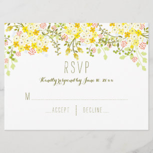 Spring Glory Yellow Floral Wedding Invitation