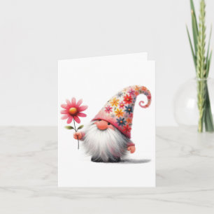 Spring Gnome Folded Card-Customizable Card