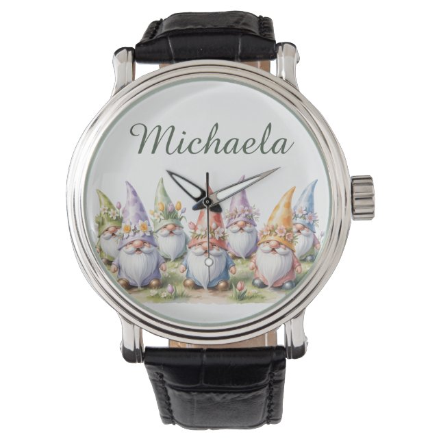 Spring Gnomes in a Meadow Watch (Front)