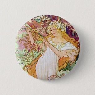 Spring Goddess 2 Inch Round Button