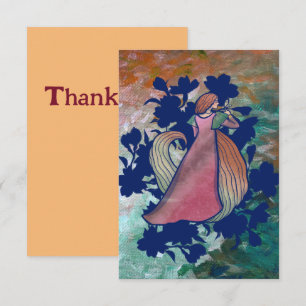 Spring Goddess Butterfly Art Thank You Card