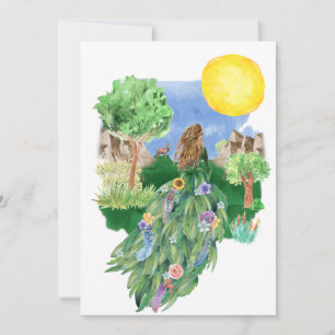 Spring Goddess Floral Dress Nature Greeting