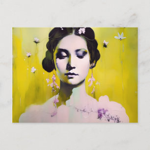 Spring Goddess Yellows and Pinks Postcard