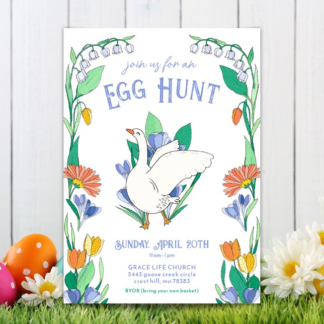 Spring Goose Easter Egg Hunt  Invitation (Creator Uploaded)