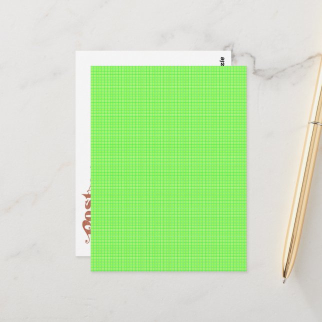 Spring Grass Colours of Spring Plaid Pattern Postcard (Front/Back In Situ)